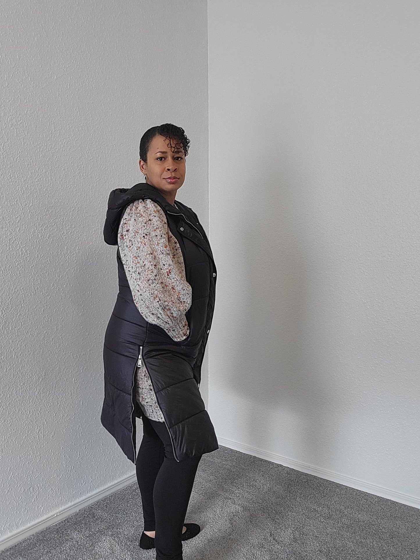 Longline Puffer Vest Coat