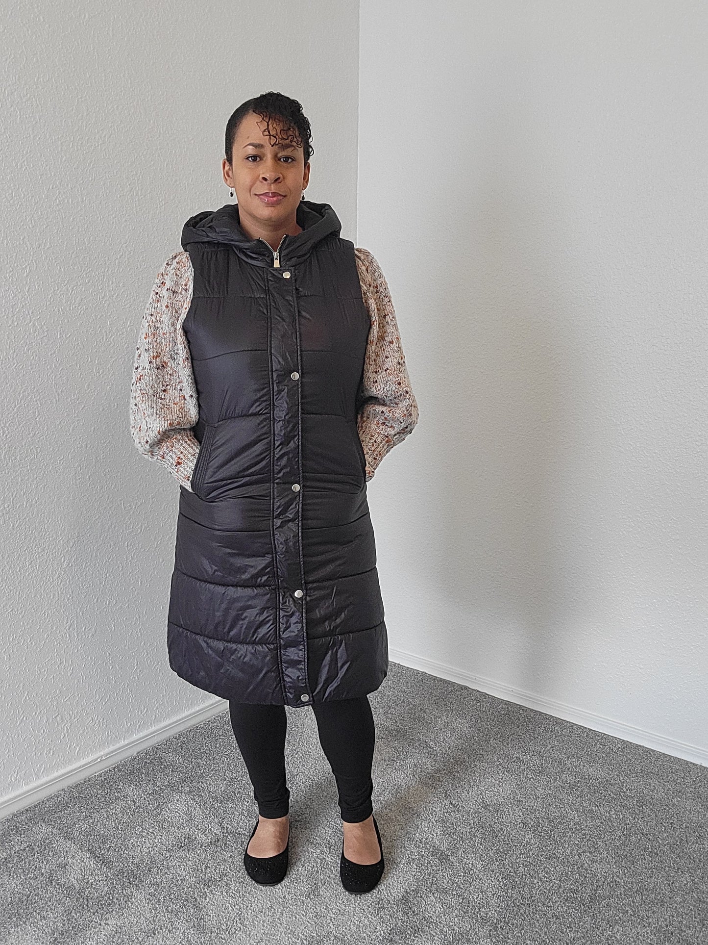 Longline Puffer Vest Coat