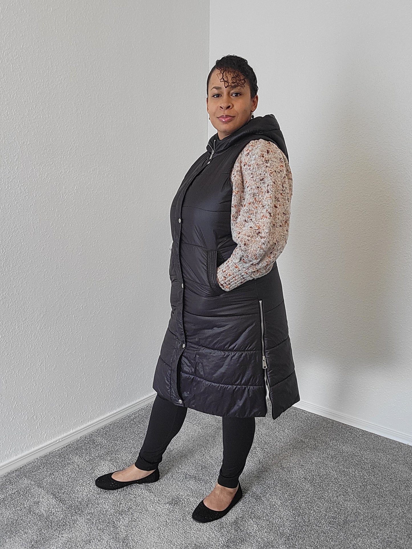 Longline Puffer Vest Coat