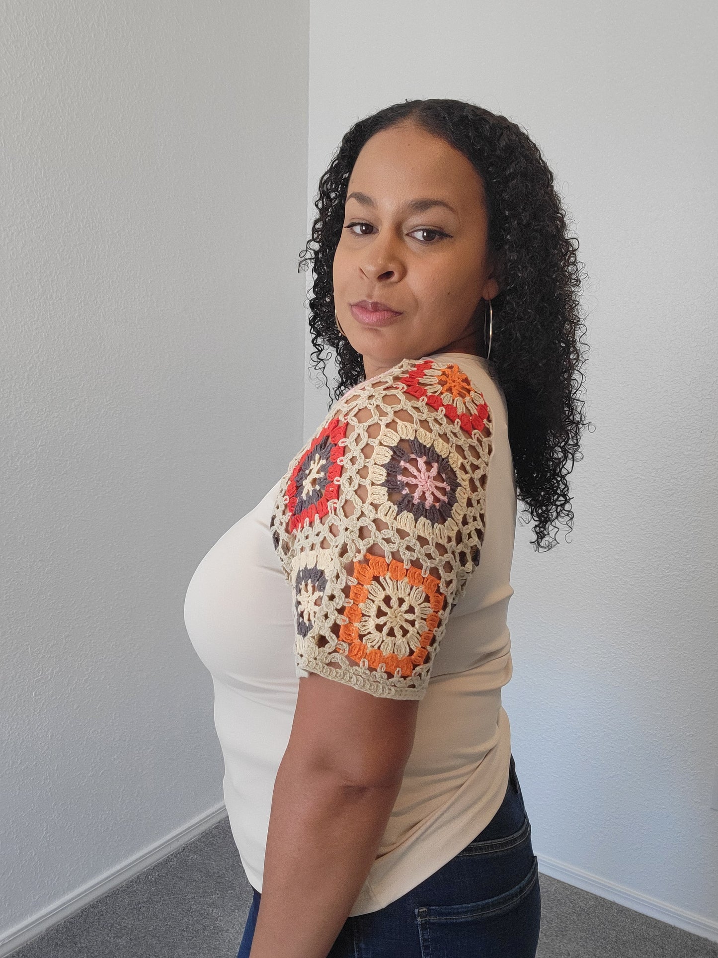 Crochet Flare Sleeve Blouse