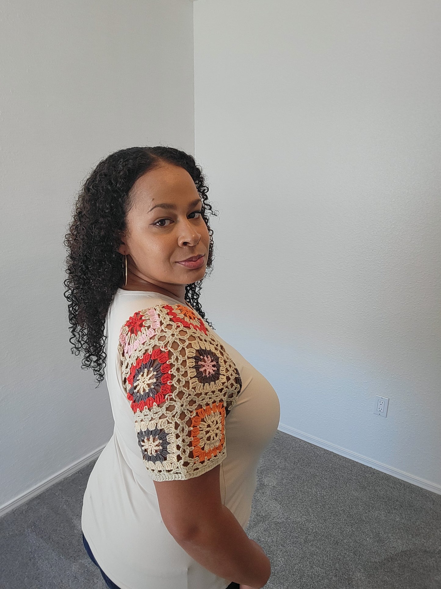 Crochet Flare Sleeve Blouse