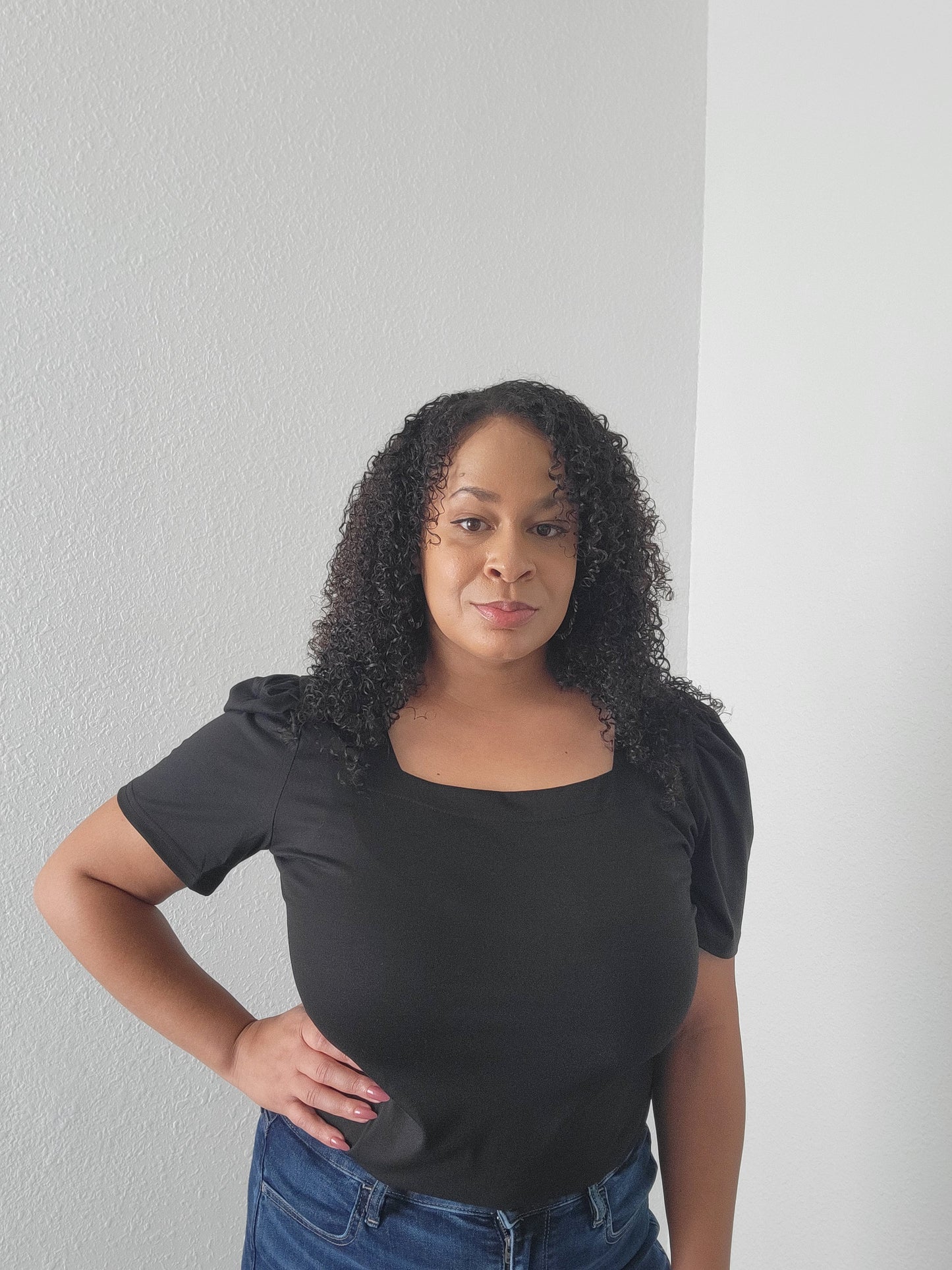 Square Neck Flare Sleeve T-Shirt