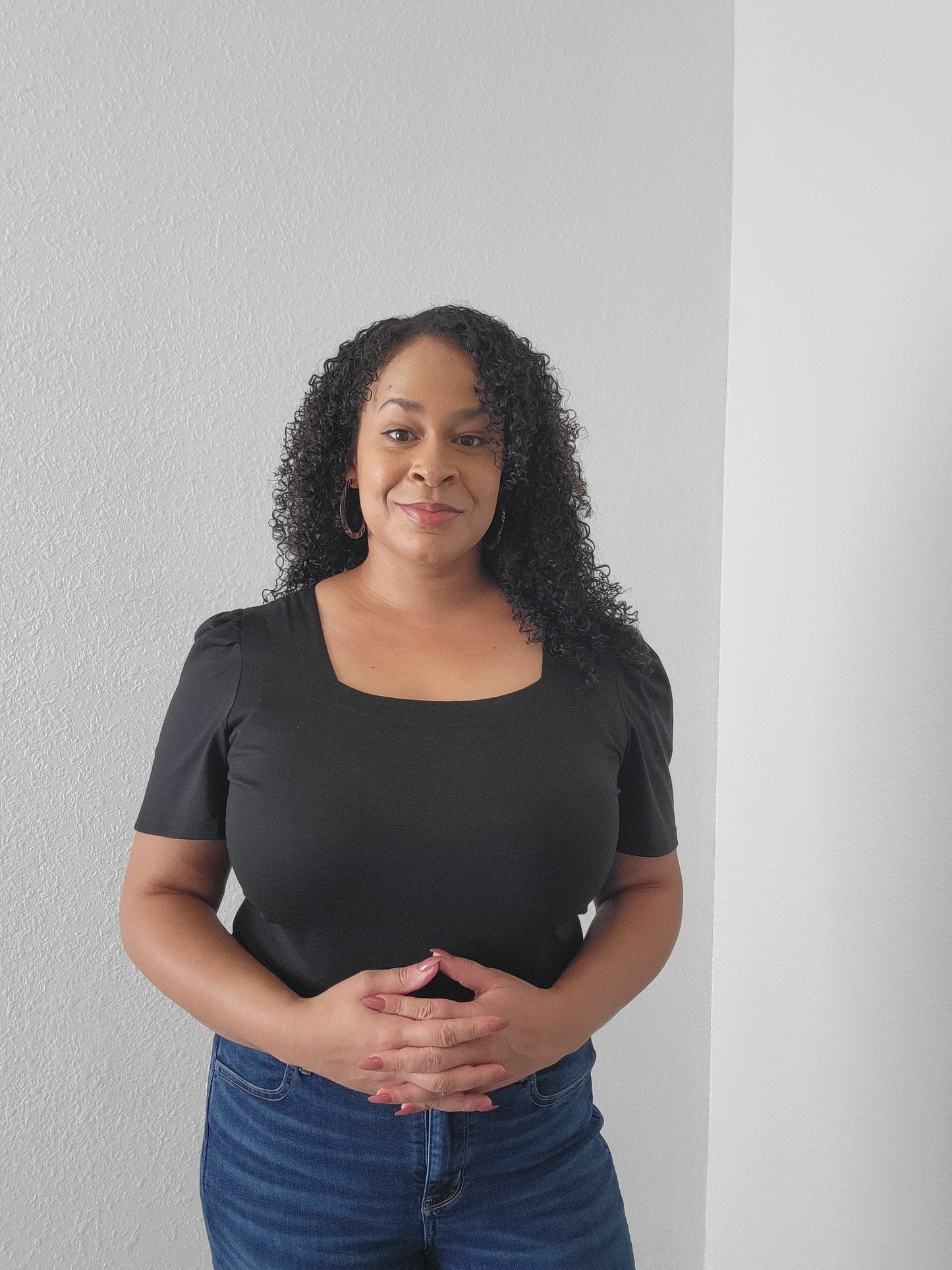 Square Neck Flare Sleeve T-Shirt