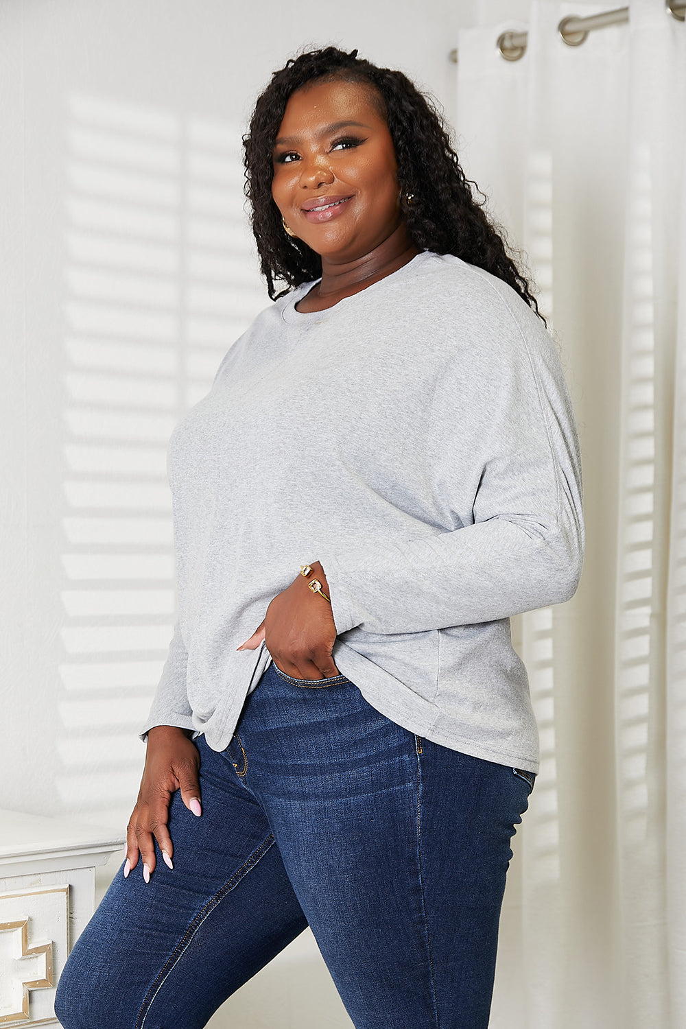 Long Sleeve Top For Apple Shape Body Types