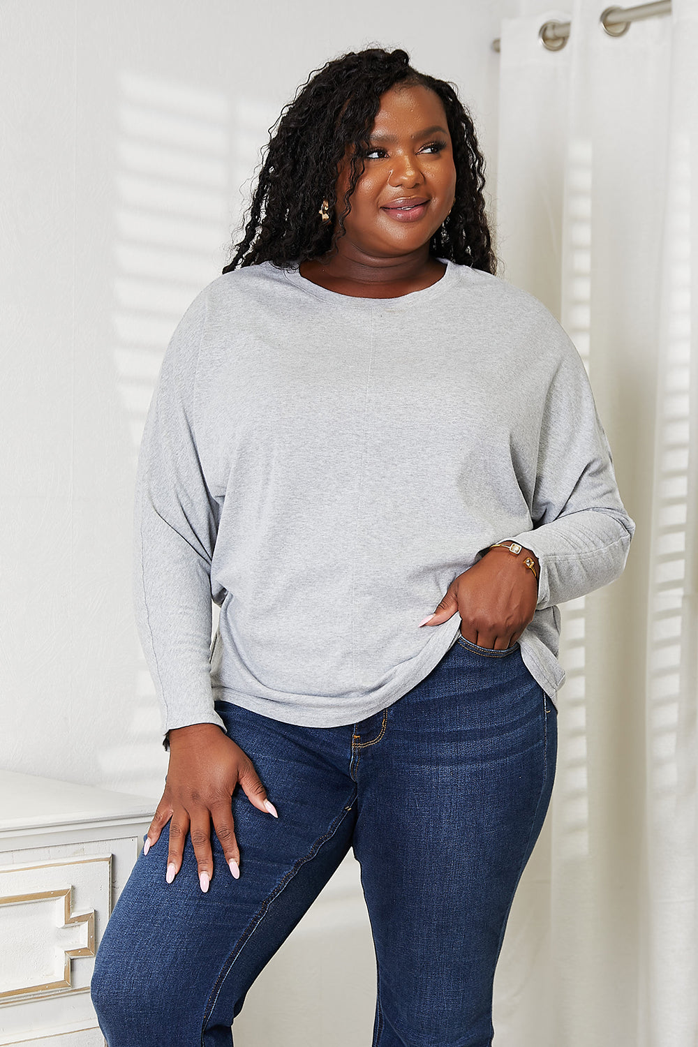 Long Sleeve Top For Apple Shape Body Types