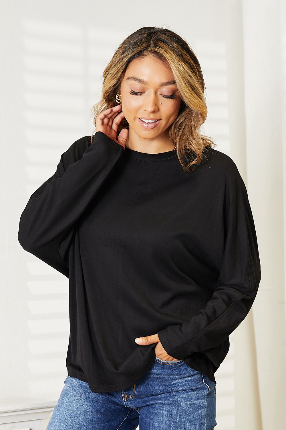 Long Sleeve Top For Apple Shape Body Types