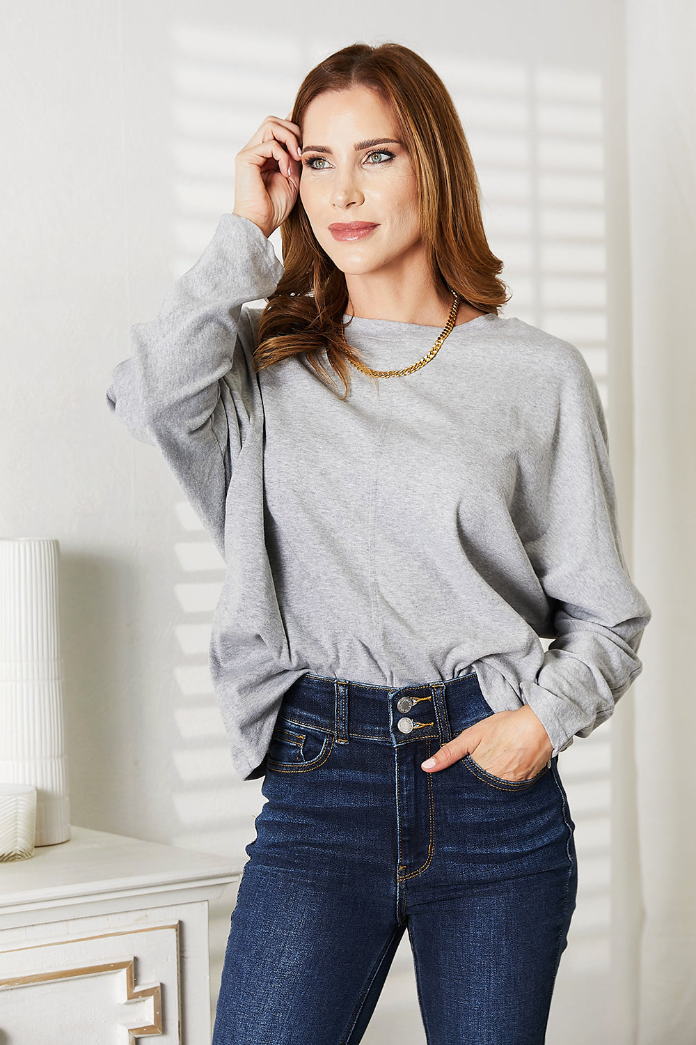 Long Sleeve Top For Apple Shape Body Types